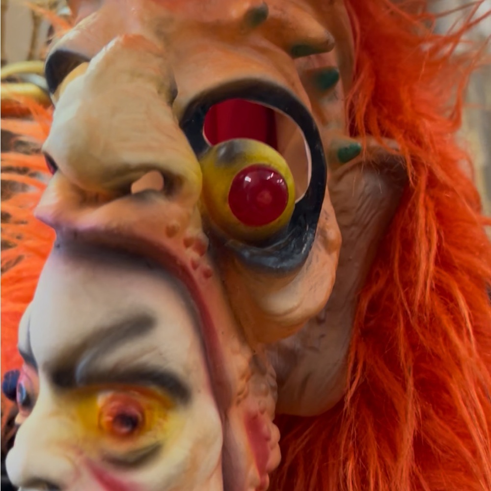 Orange and Red Monster Mask